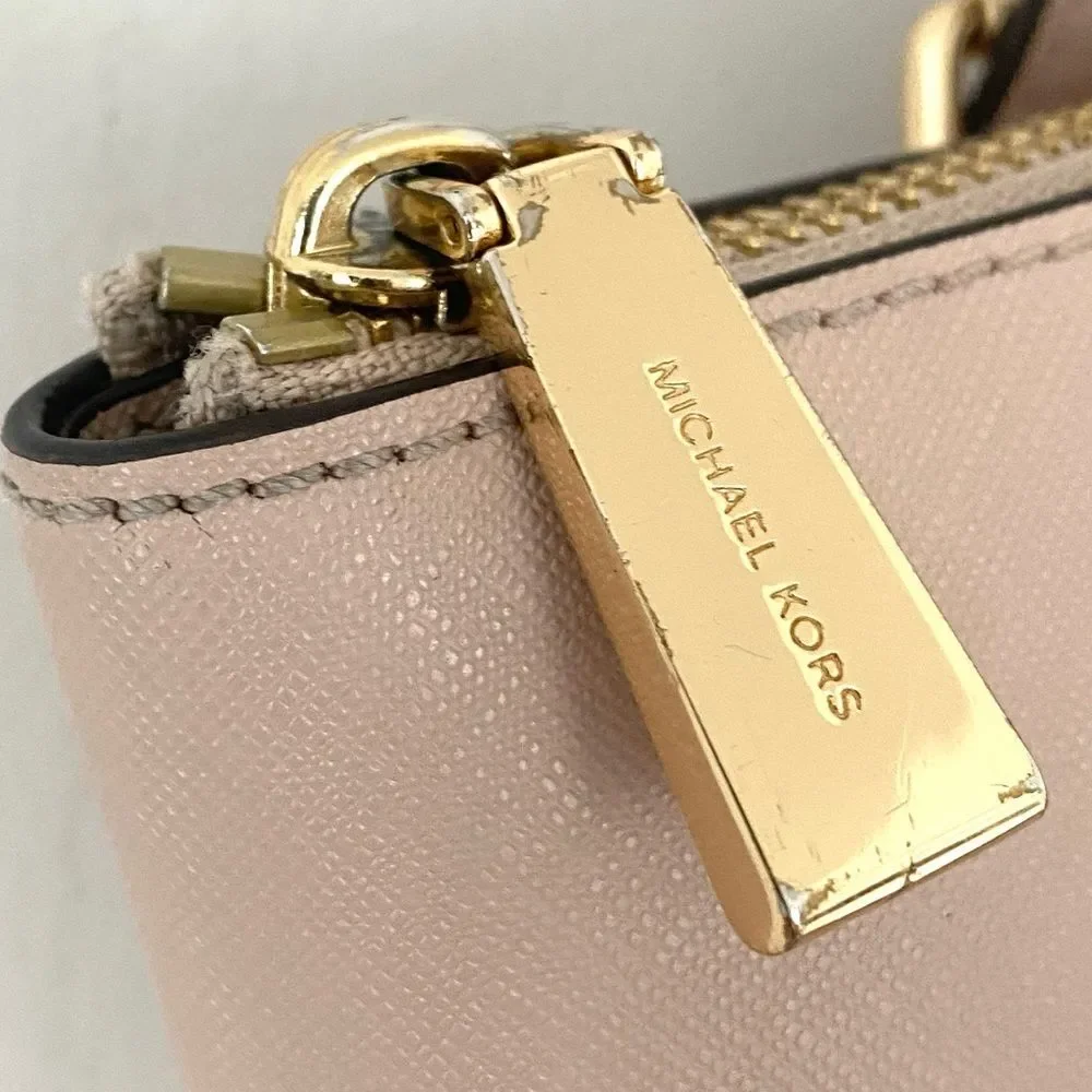 Michael Kors Voyager Large Saffiano Leather Top-Zip Tote Bag light pink/blush